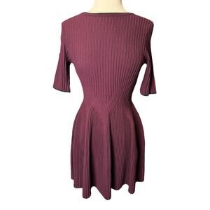 TED BAKER London NEW Plum Renyina Ribbed Stretch Sweater Dress US Size 6-8